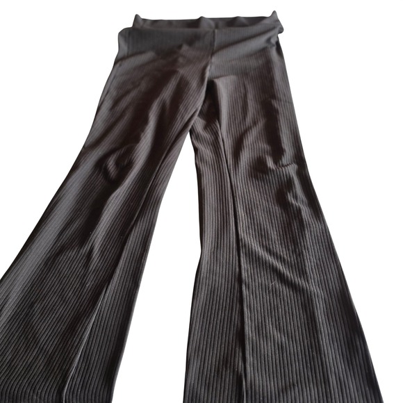 Dots Pants - Dots Women Black Ribbed High Waisted Flare Leggings Yoga Pants Size Large